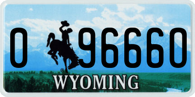 WY license plate 09666O