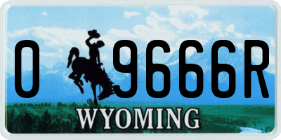 WY license plate 09666R