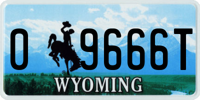 WY license plate 09666T