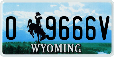 WY license plate 09666V