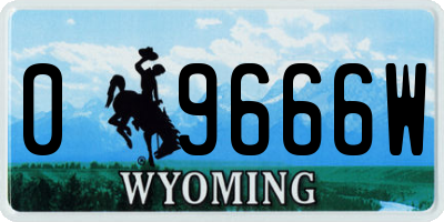 WY license plate 09666W