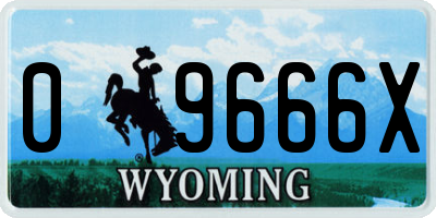 WY license plate 09666X