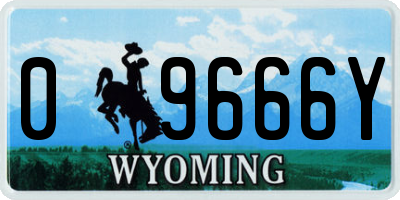 WY license plate 09666Y