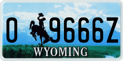 WY license plate 09666Z