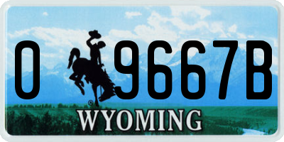 WY license plate 09667B