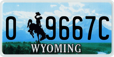 WY license plate 09667C