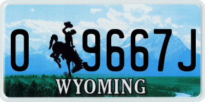 WY license plate 09667J