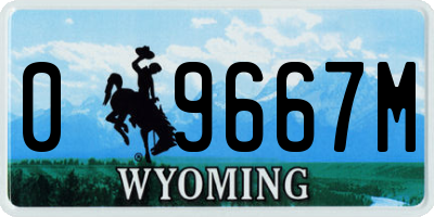 WY license plate 09667M