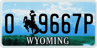 WY license plate 09667P