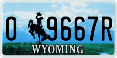 WY license plate 09667R