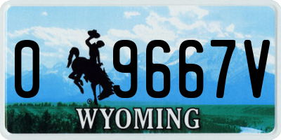WY license plate 09667V