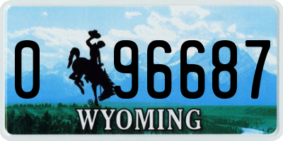 WY license plate 096687