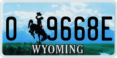 WY license plate 09668E