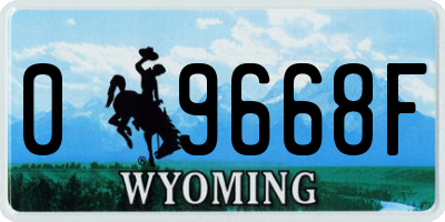 WY license plate 09668F