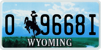 WY license plate 09668I