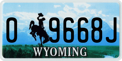 WY license plate 09668J