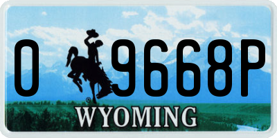 WY license plate 09668P