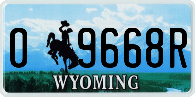 WY license plate 09668R