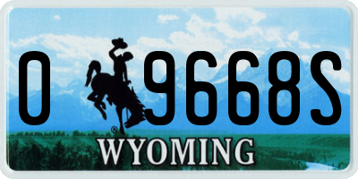 WY license plate 09668S