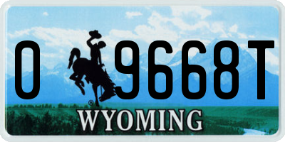 WY license plate 09668T
