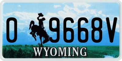 WY license plate 09668V