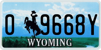 WY license plate 09668Y