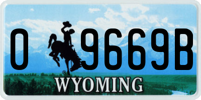 WY license plate 09669B