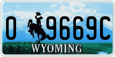 WY license plate 09669C