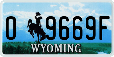 WY license plate 09669F