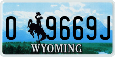 WY license plate 09669J