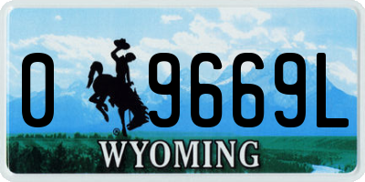 WY license plate 09669L