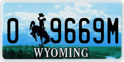 WY license plate 09669M