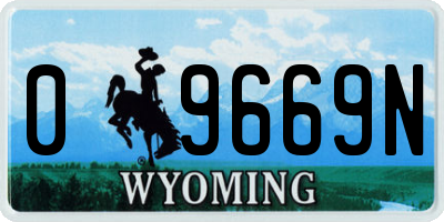 WY license plate 09669N