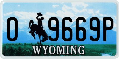 WY license plate 09669P