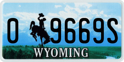 WY license plate 09669S