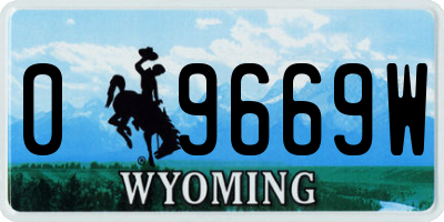 WY license plate 09669W