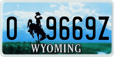 WY license plate 09669Z