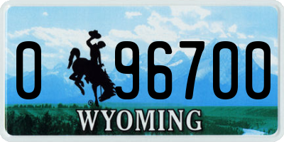 WY license plate 096700