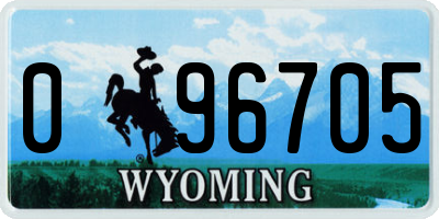 WY license plate 096705