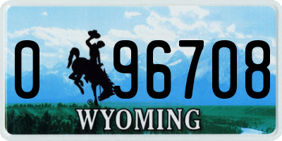 WY license plate 096708