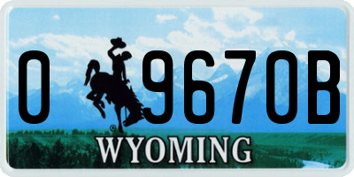 WY license plate 09670B