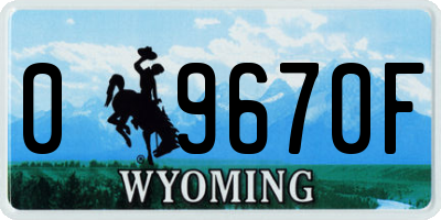 WY license plate 09670F