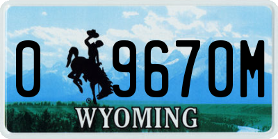 WY license plate 09670M
