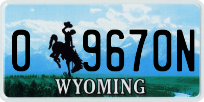 WY license plate 09670N