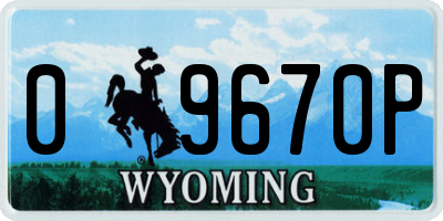 WY license plate 09670P