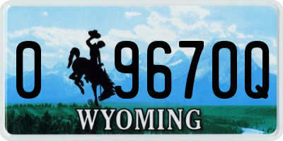 WY license plate 09670Q
