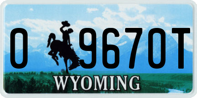 WY license plate 09670T