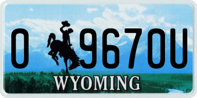 WY license plate 09670U