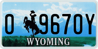WY license plate 09670Y