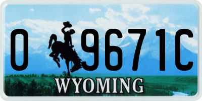 WY license plate 09671C